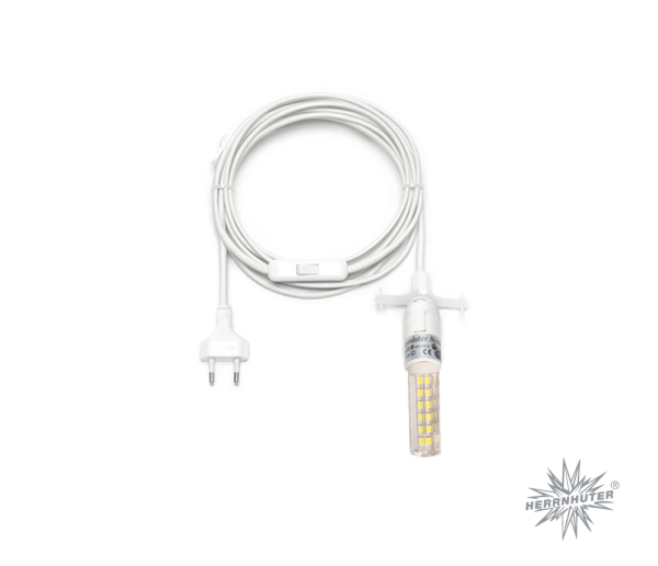 Kabel 4 m, weiß, mit kaltweißer LED